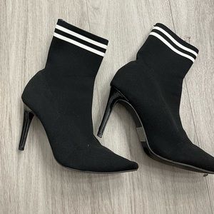 Sock bootie heels